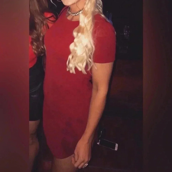 Basic Simple Plain Round Neck Short Sleeve Mini Bodycon Dress , Size Small - Picture 8 of 8